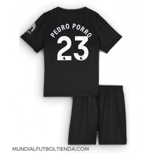 Camiseta Tottenham Hotspur Pedro Porro #23 Segunda Equipación Replica 2025-26 para niños mangas cortas (+ Pantalones cortos)
